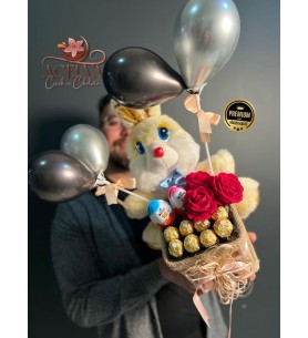 Balonlu Tavşan Detaylı Şekerleme Kutusu